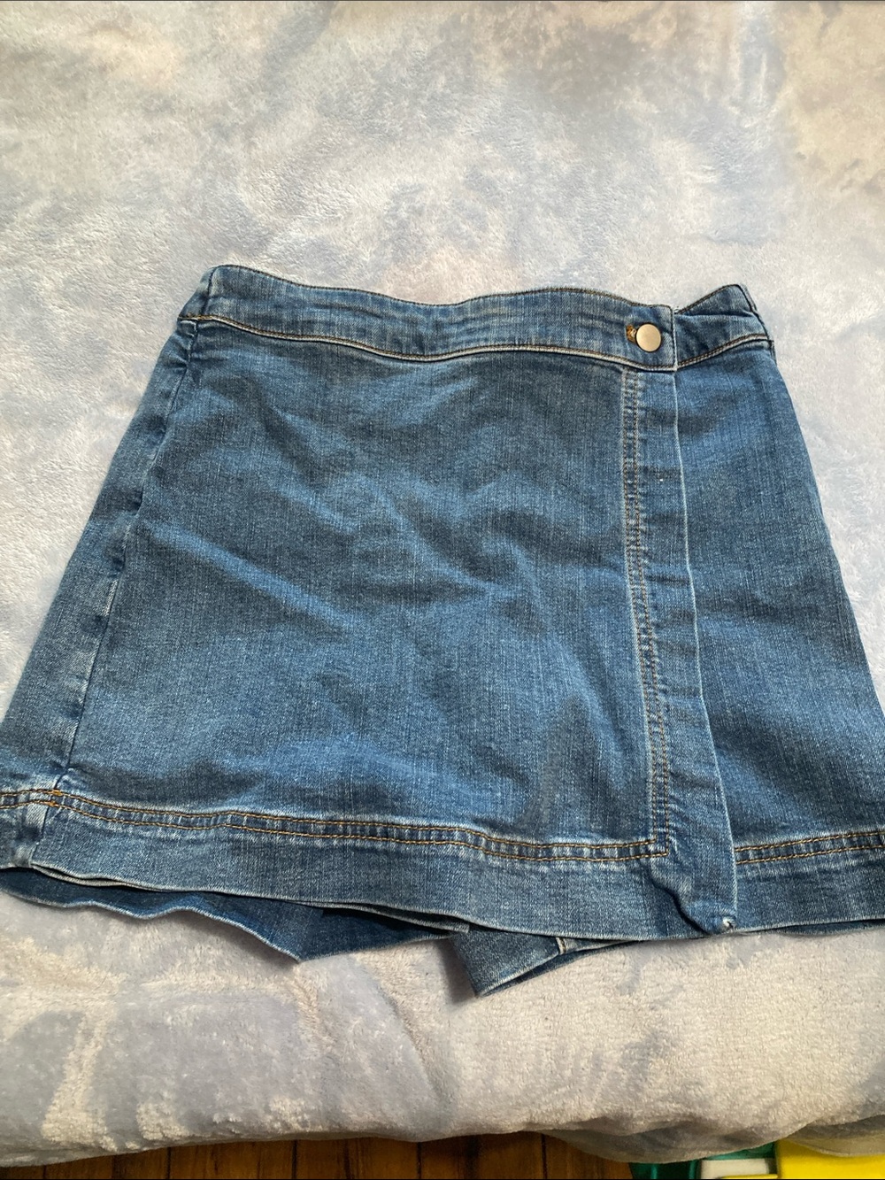 Talbots Blue Denim Wrap-Style Skort